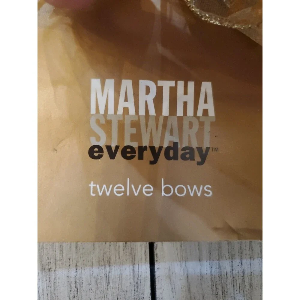Martha Stewart Everyday Christmas Golden Luster Tie Bows 12-Pack Vintage 2002